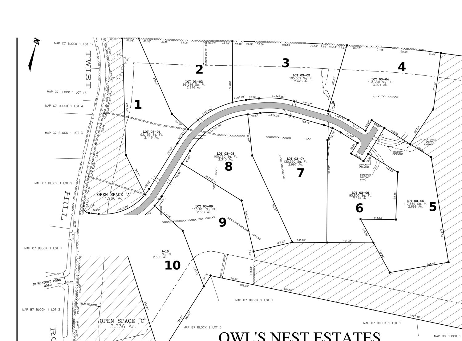 Owl's Nest Estates site plan